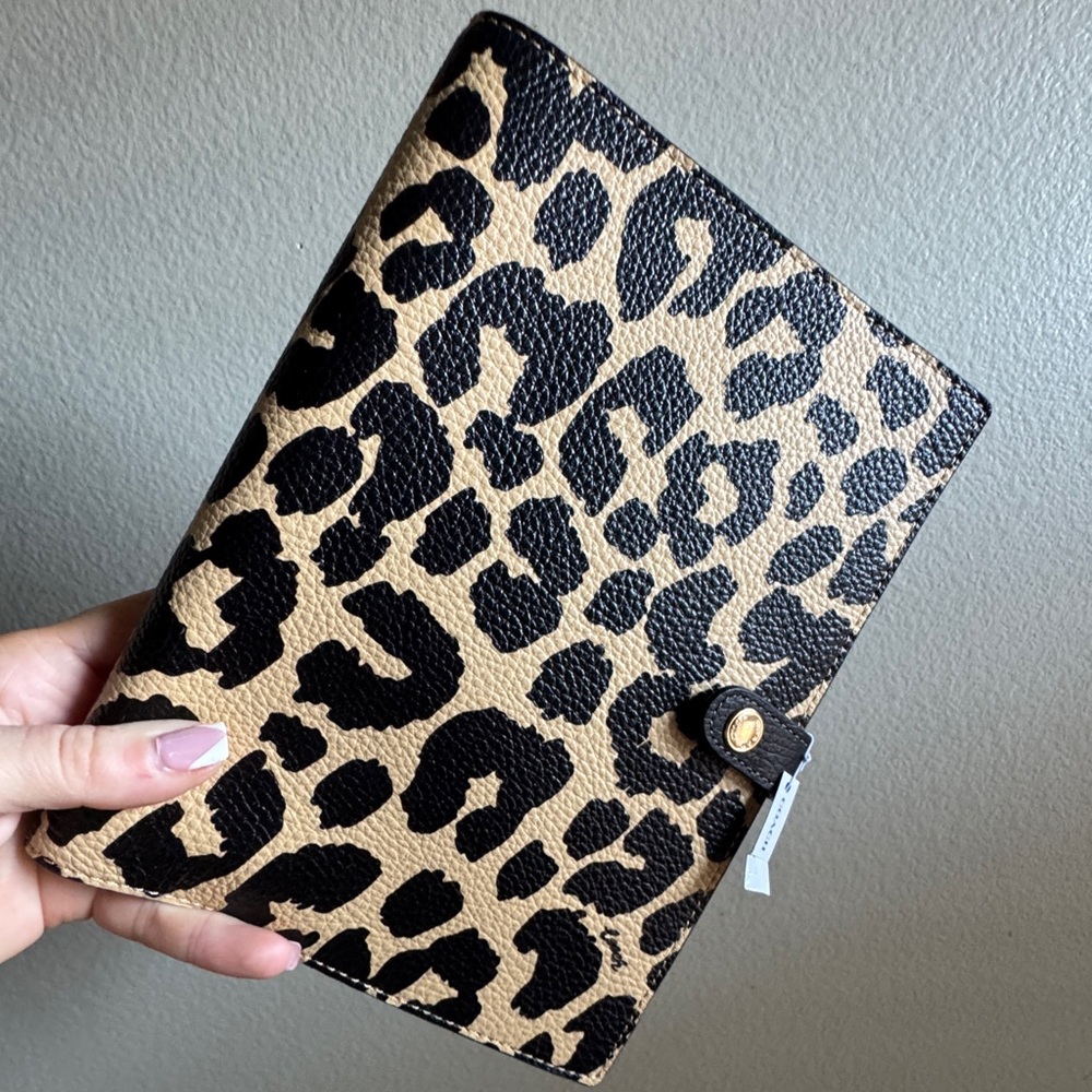 Coach leopard notebook cover with notebook NWT